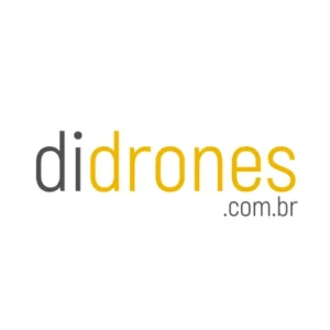 Logo didrones.com.br em cinza e amarelo