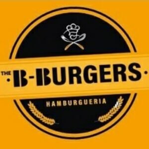 Logo circular preto e amarelo da B-Burgers