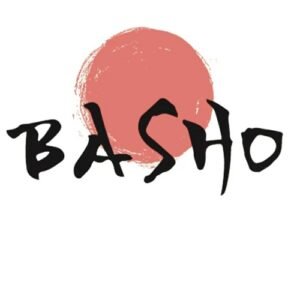 Logo BASHO com sol vermelho ao fundo